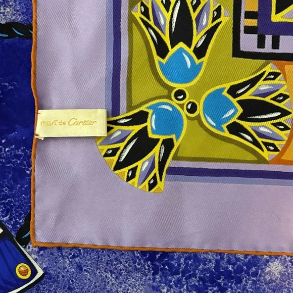 Elegant Purple and Gold Designer Scarf - Picture 8 of 10